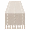 Chemin de Table Beige avec Pompons 180x30 cm