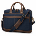 Sacoche pour ordinateur portable bleu et marron avec bandoulière amovible