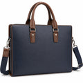 Sacoche pour ordinateur portable bleu et marron avec bandoulière réglable