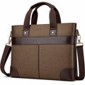 Sacoche d'affaires en toile marron avec sangle ajustable