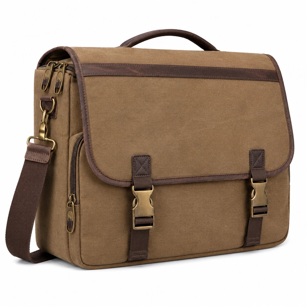 Sacoche vintage marron avec compartiments multiples