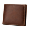 Portefeuille Pliable pour Homme en Cuir Marron
