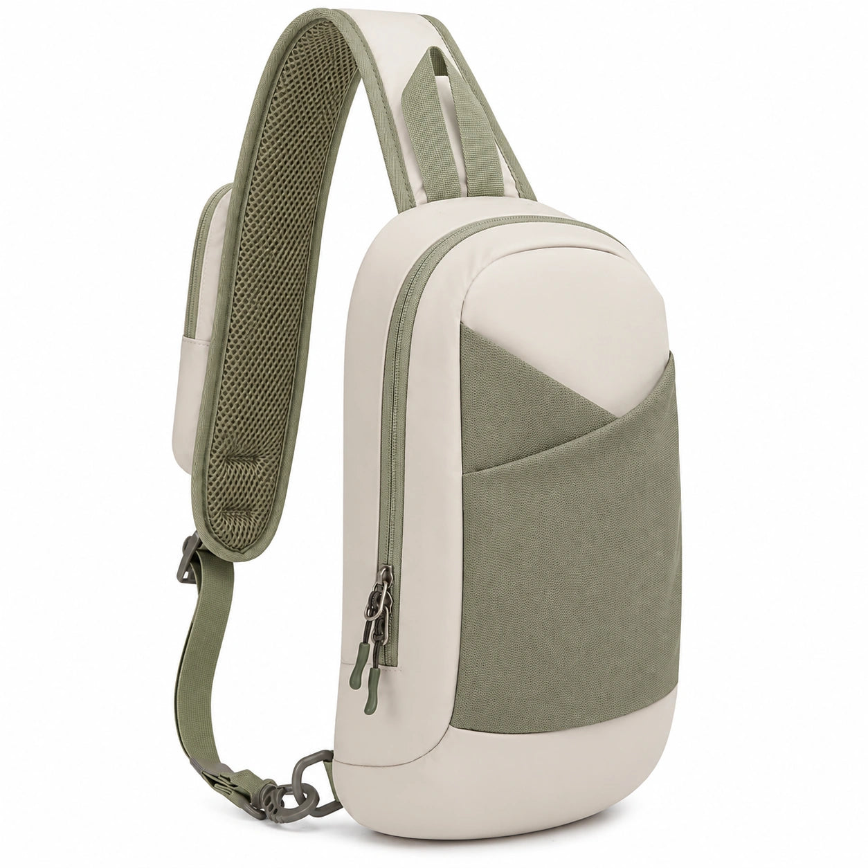 Sacoche Bandoulière Moderne Vert et Beige