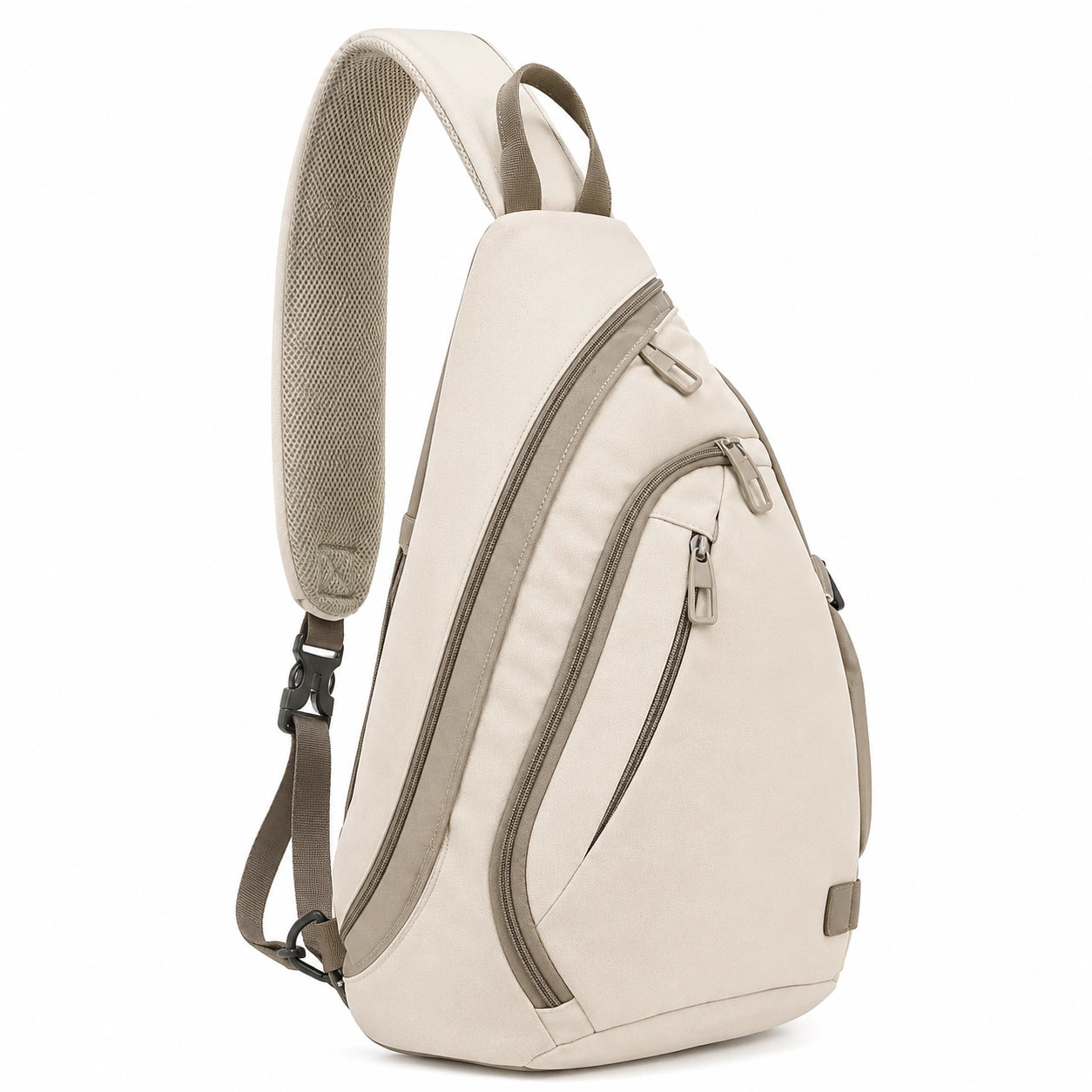 Sac à bandoulière léger anti-vol beige 10L