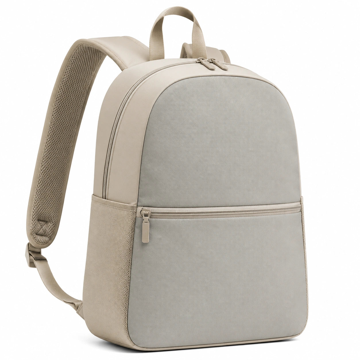 Sac à dos ergonomique avec poche zippée couleur taupe