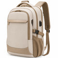 Sac à dos ordinateur USB grande capacité beige