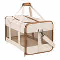 Sac de Transport pour Animaux Beige avec Ventilation Optimale